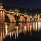 Alte Heidelberger Brücke bei Nacht